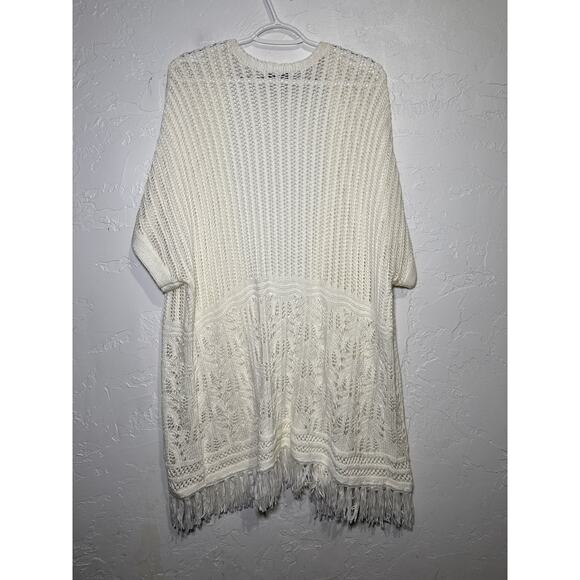 CJ Banks knit fringe open sweater cardigan womens 2X cottagecore fairy boho - Picture 5 of 8